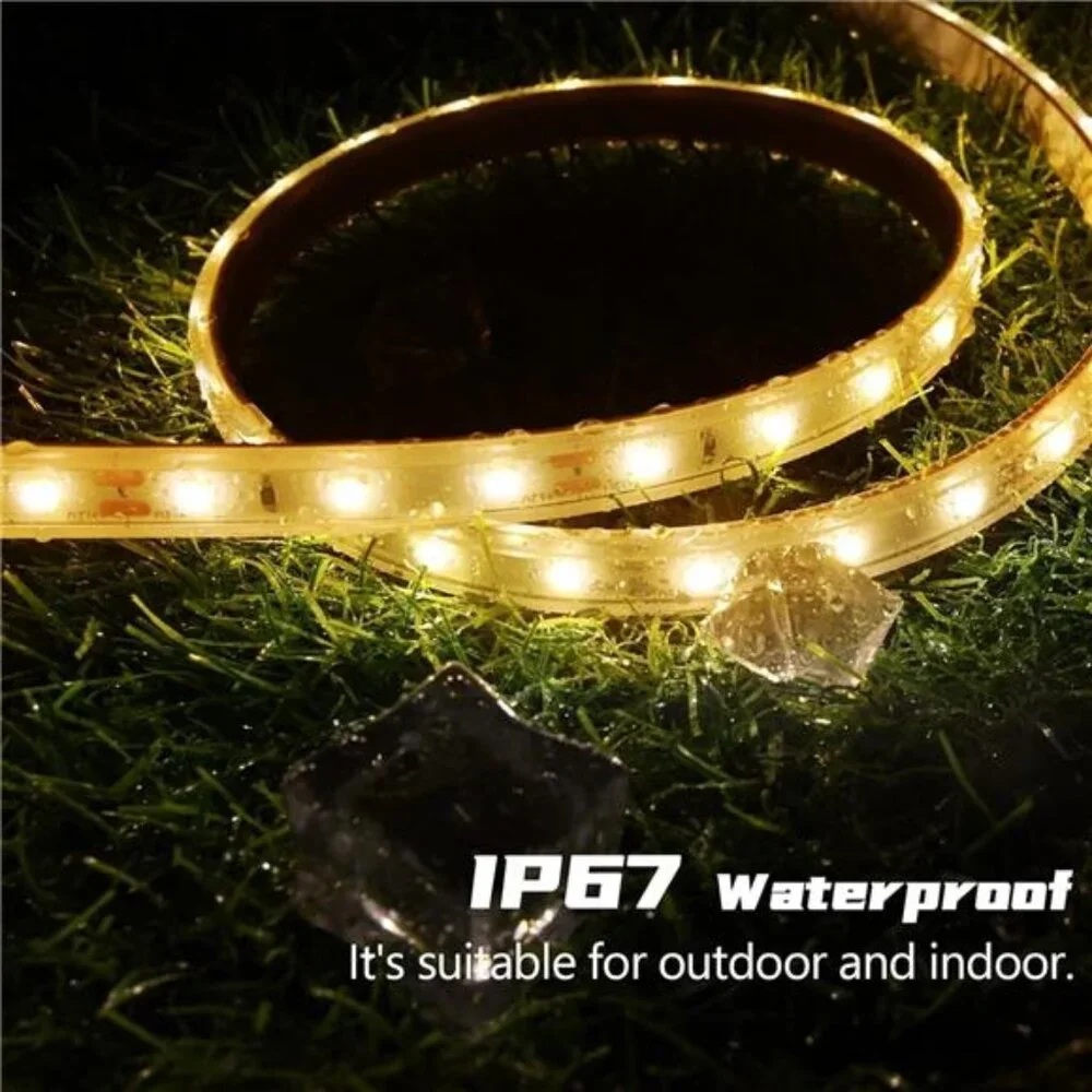 50Ft Solar Strip Lights Outdoor,Waterproof LED Light Strip Auto On/Off